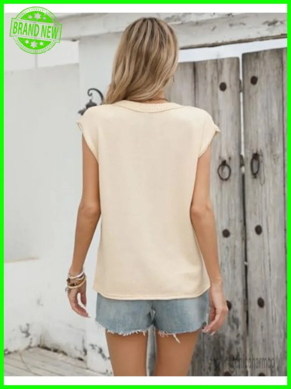 Cap Sleeve Sweater Vest Casual Tank Top Summer Patriotic Knit Pullover